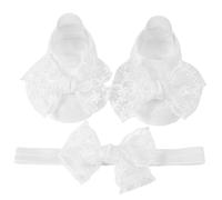 Fashionable Baby Socks With Headband Set Lace Bowknot Baby Floor Socks Slip-Resistant Step Wear For Girl Cute Little Girls With Headband Soft & Comfortable Headwear Not-Slip Step