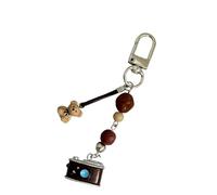 Fashionable Beaded Bear Camera Strap Chain with Camera Charm Creative Jewelry Lover Trendy Camera Lanyard Accessories for Alloy, フリーサイズ