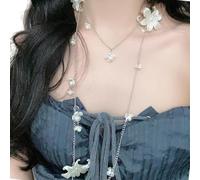 Fashionable Beaded Flower Tassels Waist Chain/Necklace Lightweight Body Jewelry Accessory Her Birthday Women's Elegant Flower Tassels Waist Chain