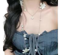 Fashionable Beaded Flower Tassels Waist Chain/Necklace Lightweight Body Jewelry Accessory Her Birthday Sweet Cool Trendy Waist Belt