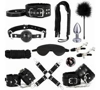 Fashionable Black Leather Twelve Piece Set with Various Combinations to Choose from, Diverse Styles for Couples, Holiday Surprise Gifts，Endurance Training Accessory