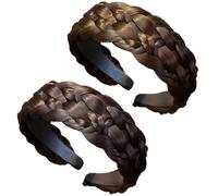 Fashionable Braid Headbands For Women, 2 Pcs Set, Six-Strand Weave, Comfortable For Long Wear At Weddings And Parties