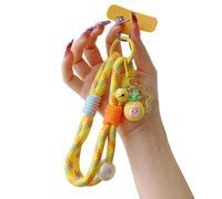 Fashionable Braided Cell Phone Cord Lanyard With Fruit Shaped Charms Nonslip Tip & Metal Fastener For Gadgets Keychains Cartoon Fruit Phone Strap