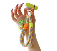 Fashionable Braided Cell Phone Cord Lanyard With Fruit Shaped Charms Nonslip Tip & Metal Fastener For Gadgets Keychains Cartoon Fruit Phone Strap