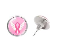 Fashionable Breast Cancers Earrings Gemstones Glass Construction Suitable for Professional and Casual Occasions Breast Health Awareness Earrings
