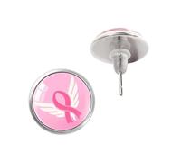 Fashionable Breast Cancers Earrings Gemstones Glass Construction Suitable for Professional and Casual Occasions Sustainable Fashion Earrings
