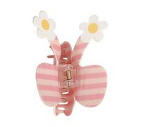 Fashionable Butterfly Bows Hair Claw Acrylic Ponytail Holder With Checked Pattern For Women Teens Popular Accessories
