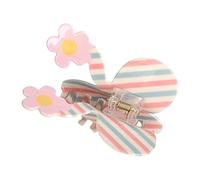 Fashionable Butterfly Bows Hair Claw Acrylic Ponytail Holder With Checked Pattern For Women Teens Popular Accessories