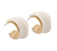 Fashionable C shaped stud earrings made of durable alloy materials for those who love simple, elegant styles. Trendy women's earrings, one size, As described