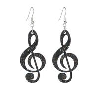 Fashionable Cartoon Acrylic Music Note Dangle Earrings Trendy Ear Studs Handmade Jewish for Women for Daily Use