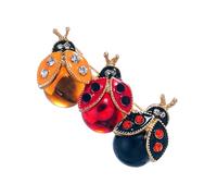 Fashionable Cartoon Animal Brooch Dainty Fashion Crystal Ladybirds Lapel Pin Handmade Friend Family Trendy Adybug Pin Set