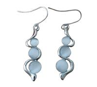 Fashionable Cat Eye Gemstone Earrings Colorful Opal Dangle Earrings Elegant Faux Crystal Women Ear Accessories