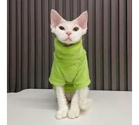 Fashionable Cat Sweater Kitten Clothing Hound Dog Hoodie Clothes For Sphinx Cat Outfit Pet Jumpsuits(1 Green,S)