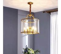 Fashionable Chandelier Modern Restaurant All Copper American Dining Room Glass Round Bedroom Light Lighting -,Chandelier