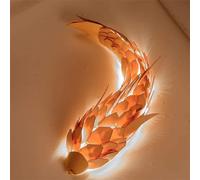 Fashionable Chandelier Squid Decorative - Light - Model House Villa Art Wall Wooden Fish Lamp -,wall lamp