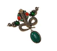 Fashionable Charm Indian Snake Brooch Versatile Jewelry Accessory Portable For Apparel And Headwear Daily Use Items Collectible Fashion Items