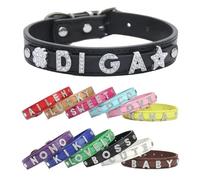 Fashionable Charm Personalised Letters Leather Necklace, Cosplay Necklace Leather Collar Custom Name Choker Men Women Diy Rhinestone Letters Choker Gifts For Boyfriend Girlfriend,Purple,One