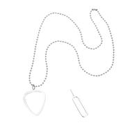 Fashionable clear guitar pick charm designed for quick access and anti-lost function, clear guitar pick storage necklace