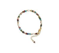 Fashionable Colorful Beads Natural Pearls Necklace Bracelet for Women Retro Gold Chain Jewelry Special Gifts Wear