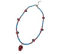 Fashionable Colorful Strawberry Necklace Soft and Comfortable Beads Neckchain Jewellery Present for Teens Festival Themed Gift
