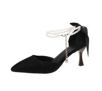 Fashionable Comfortable Women's Sandals with Bow Strap for Spring/Elegant Comfortable Sandals Collection for Everyday Holidays Without Looking at Colour or Size, black, 7 UK