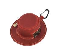 Fashionable Cowhides Keychain Wallet Cow Boy Hat Shape Zippered Closure Coin Purse Change Holder for Men Women Cowboy Hat Shaped Coin Purse