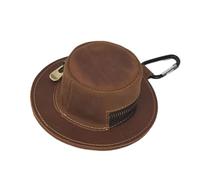 Fashionable Cowhides Keychain Wallet Cow Boy Hat Shape Zippered Closure Coin Purse Change Holder for Men Women Fashionable Cowboy Hat Wallet