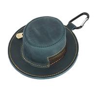 Fashionable Cowhides Keychain Wallet Cow Boy Hat Shape Zippered Closure Coin Purse Change Holder for Men Women Fashionable Cowboy Hat Wallet