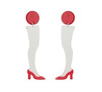 Fashionable, Creative, Personalized Cartoon, Transparent Acrylic Calf High-Heeled Shoe Pendant, Round Earring