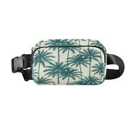Fashionable Cross Body Bag Belt Pack for small businessmen Palm Indigo Blue and White Boho Coastal Chic Crossbody Sling Bag with Adjustable Strap Waterproof for Shopping Sports Work