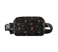 Fashionable Crossbody Bag Waist Packs for Women Men Teenagers Multipurpose Zipper Fanny Pack Sling Bag with Adjustable Strap for Travel Vacation Running Bear Holding A Balloon
