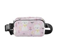 Fashionable Crossbody Bag Waist Packs Illustration Cute Cat Men Women Small Running Belt Bag Waist Pack with Adjustable Strap for Travel Running Hiking, Illustration Cute Cat, One Size
