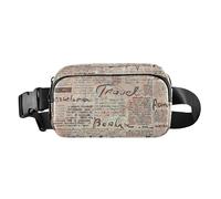Fashionable Crossbody Bag Waist Packs Women Men Grunge Ethnic Brown Waterproof Sling Bag Travel Essential with Adjustable Strap for Travel Gym Work, grunge ethnic brown, 8" x 5.3" x 2.3", Retro