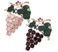 Fashionable Crystal Fruit Brooch Pin, Rhinestone Grape Lapel Pin, Decoration Corsage Accessories for Suit Scarf Hat, Dress and Coats(Red pink)