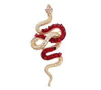 Fashionable Crystal Snake Brooch Pin for Various Outfit Chinese New Year Celebration Badge Pin for Business Meeting Suit Symbolic Jewelry