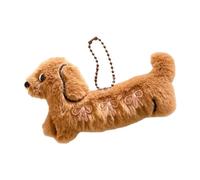 Fashionable Dachshund Plush Keychain Lovely Puppy Bag Decoration Novelty Holder Filled with Keyring Accessories for Special Gift, フリーサイズ
