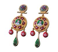 Fashionable Dangle Earrings Showcasing Ornate Metalwork and Whimsical Sound Accents Unique Ear Adornment Vintage Earrings