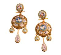 Fashionable Dangle Earrings Showcasing Ornate Metalwork and Whimsical Sound Accents Unique Ear Adornment Vintage Earrings