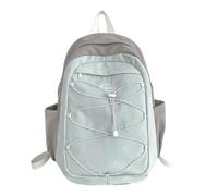 Fashionable Daypack with Bungee Cord School Student Contrast Color Backpack Large Capacity Laptop Bag Book Bag