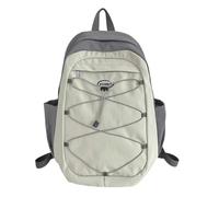 Fashionable Daypack with Bungee Cord School Student Contrast Color Backpack Large Capacity Laptop Bag Book Bag