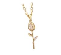 Fashionable Delicate Tulips Design Necklace In Gold With Crystals Accent Ideal For Daily Wear Or Parties Supplies Elegant Women's Necklace