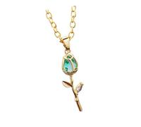 Fashionable Delicate Tulips Design Necklace in Gold with Crystals Ideal for Daily Wear or Parties Supplies Vintage Styles Necklace, one size, As described, As described