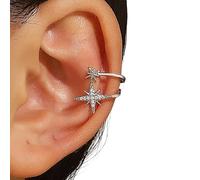 Fashionable Ear Cuff Not Piercing Jewelry Casual Accessory Alloy Texture For Commuting Parties And Travel Star Shape Clip Earrings