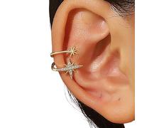 Fashionable Ear Cuff Not Piercing Jewelry Casual Accessory Alloy Texture For Commuting Parties And Travel Star Shape Clip Earrings