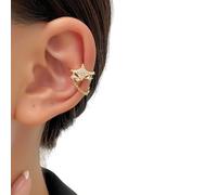 Fashionable Ear Cuff Not Piercing Jewelry Casual Accessory Alloy Texture For Commuting Parties And Travel Star Shape Clip Earrings