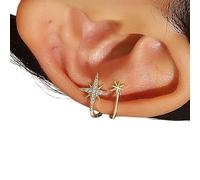 Fashionable Ear Cuff Not Piercing Jewelry Casual Accessory Alloy Texture For Commuting Parties And Travel Star Shape Clip Earrings