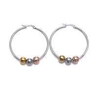Fashionable Ear Hoop With Spheres Stylish Metal Circles Earrings Adornment Elegant Round Ear Hoop Accessory