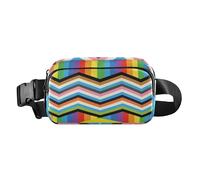 Fashionable Fanny Waist Pack for businesswoman Rainbow Striped Belt Bag pouching with Adjustable Strap Waterproof for Cycling Hiking Gym