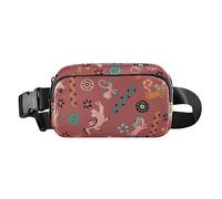 Fashionable Fanny Waist Pack for Men Women Large Capacity Zipper Fanny Pack Sling Bag with Adjustable Strap for Travel Gym Work Animal Cute Cartoon Crocodile Brown