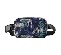 Fashionable Fanny Waist Pack for Men Women Mini Sling Chest Bag with Adjustable Strap for Travel Vacation Running Tigers Forests Animals Plants